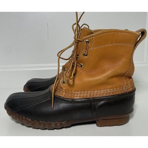 L.L. Bean Vintage Bean Boots Leather Work Duck Hunting Shoes Boots Size Ladies 8 - Picture 1 of 10